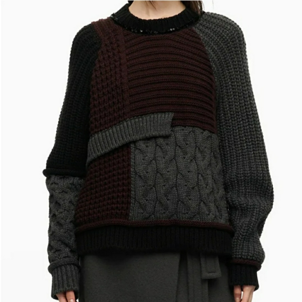 ZARA Colorblock Knit Sweater Size M
